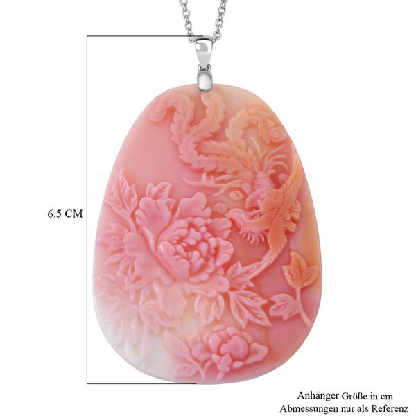 D'Joy Nat&uuml;rlicher Rosa K&ouml;nigsmuschel Perle Schmuckset ca. 50 cm 925 Silber rhodiniert image number 7