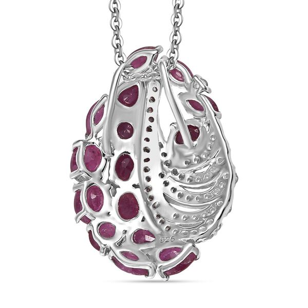 Afrikanischer Rubin und Zirkon Anh&auml;nger mit  45cm Kette - 3,88 ct. image number 4