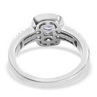 Tansanit und Zirkon Halo Ring 925 Silber Platin-Überzug image number 5
