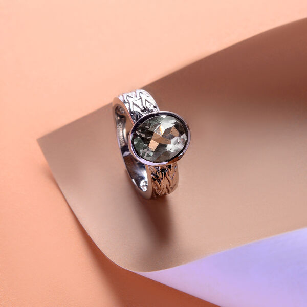 Prasiolith-Ring, reiner Edelstahl  ca. 2,47 ct image number 2