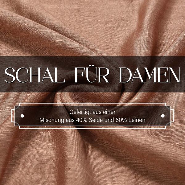 Schal aus Seide und Leinen, 70x200 cm, Beige image number 2