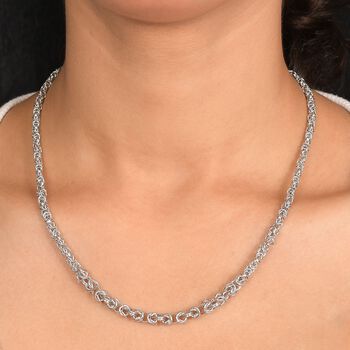 Handgefertigte Verlaufs K&ouml;nigskette ca. 50 cm, 925 Silber rhodiniert ca. 25,86g