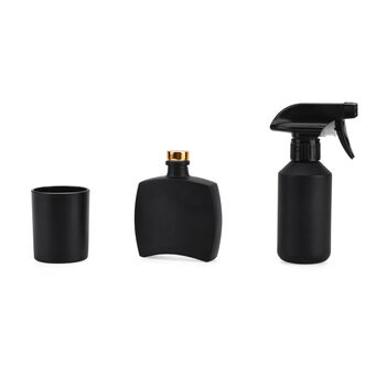 3er-Kerzenset mit Duftst&auml;bchen und Raumspray, Schwarz, 5% Parf&uuml;manteil, Raumspray 100ml, Duftkerze im Glas mit 100g Paraffinwachs, Duftnote: English Pear und Freesia
