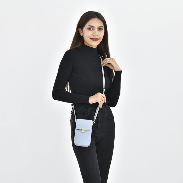 Crossbody Tasche mit RFID Schutz, 10,6x17,6x5cm, Riemen 117cm, blau image number 2