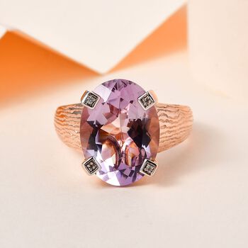 Rose De France Amethyst und Zirkon Ring - 8,16 ct.
