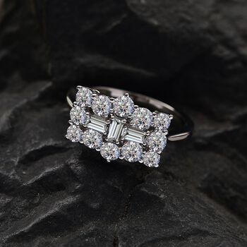 LUXURIANT SGL zertifizierter VS-EF Labor Diamant Boot Ring in 950 Platin - 2 ct.