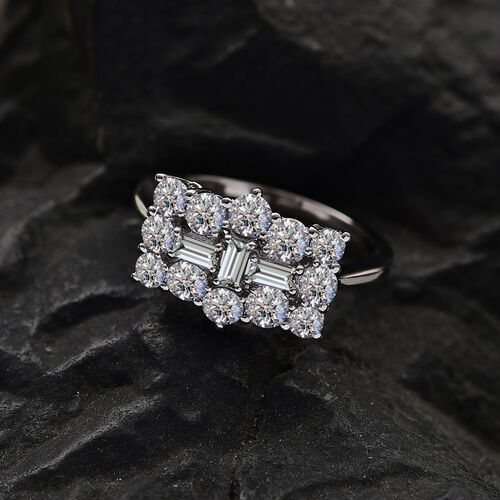 LUXURIANT DIAMOND- SGL zertifizierter VS-EF Labor Diamant Boot Ring in 950 Platin - 2 ct. image number 4