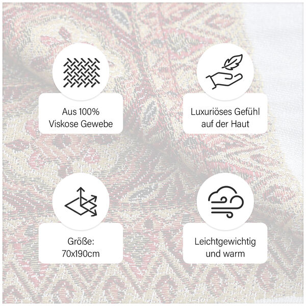 Jamawar Schal aus Viskose, wei&szlig; image number 7