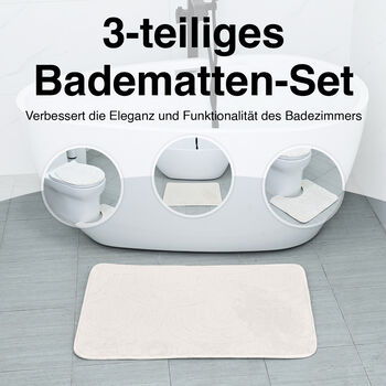 Badgarnitur mit rutschhemmender R&uuml;ckseite, Grau