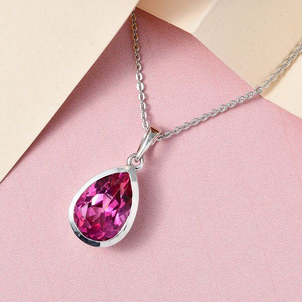 Rosa mystischer Topas Anh&auml;nger mit Kette, 50 cm - 3,83 ct. image number 3