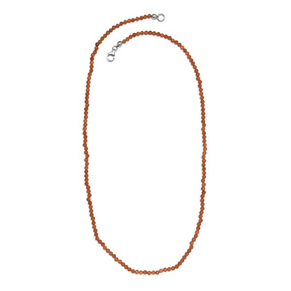 Hessonit Granat Halskette, ca. 45 cm, 925 Silber ca. 40.30 ct image number 4