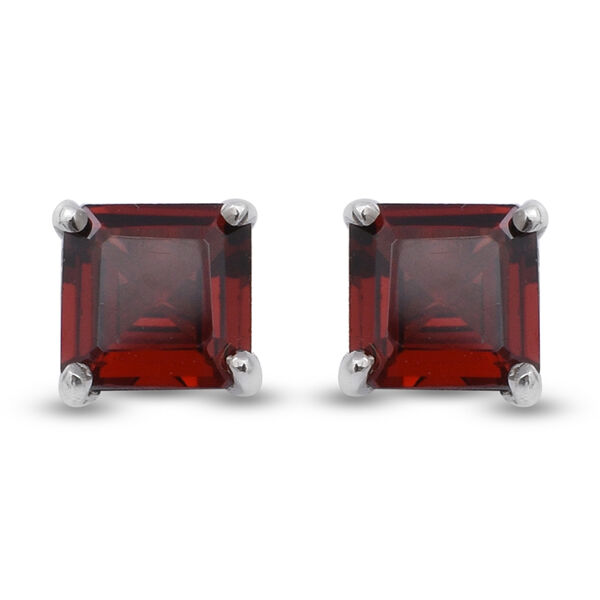 Mosambik Granat Ohrringe 925 Silber platiniert 2.38 ct