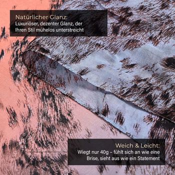 LA MAREY Schal aus 100 % Maulbeerseide, 195&times;110 cm, rot-orange
