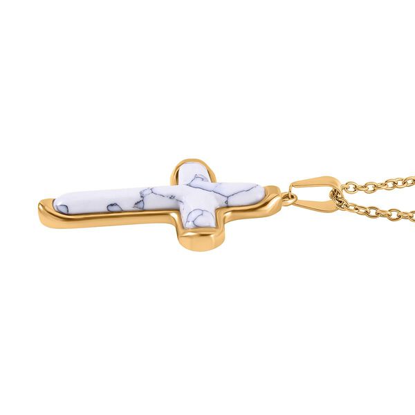 Howlit Halskette ca. 50 cm Reiner Edelstahl IP-Gelbbeschichtung ca. 7,00 ct. image number 4