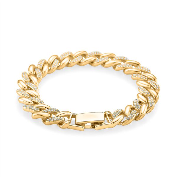 Wei&szlig;er Kristall Armband ca. 19 cm, Goldfarben image number 2