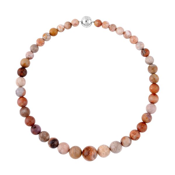 Runde, fossile Korallen-Halskette image number 0