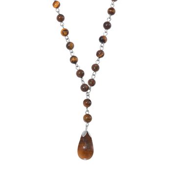 Tigerauge Halskette ca. 45 cm+ 5 cm Extender, ca. 95.00 ct