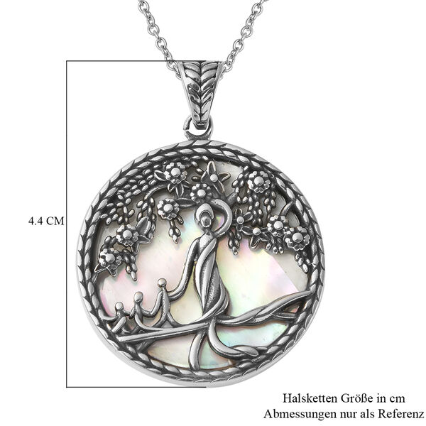 Weißer Perlmutt-Anhänger mit Kette, 50 cm, Edelstahl ca. 12,27 ct image number 6