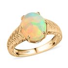 AAA Natürlicher, äthiopischer Welo Opal, Weißer Diamant AGI zertifiziert und geprüft Ring, 417 Gold (10-15 Werktage Lieferzeit) (Größe 20.00) ca. 2.10 ct