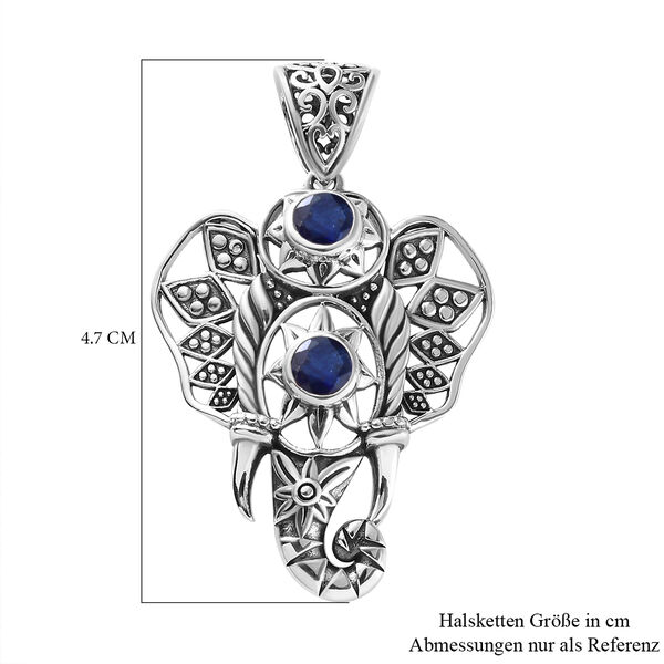 Handgearbeiteter Masoala Saphir-Anh&auml;nger, (Fissure gef&uuml;llt), 925 Silber Schwarz oxidiert ca. 1,57 ct image number 7