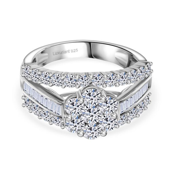 LUXURIANT SGL zertifizierter SI-GH Labor Diamant Ring, 925 Silber rhodiniert - 2 ct.