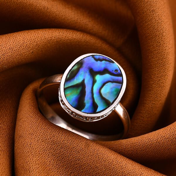 Royal Bali Kollektion - Abalone Muschel Ring in 925 Silber image number 1