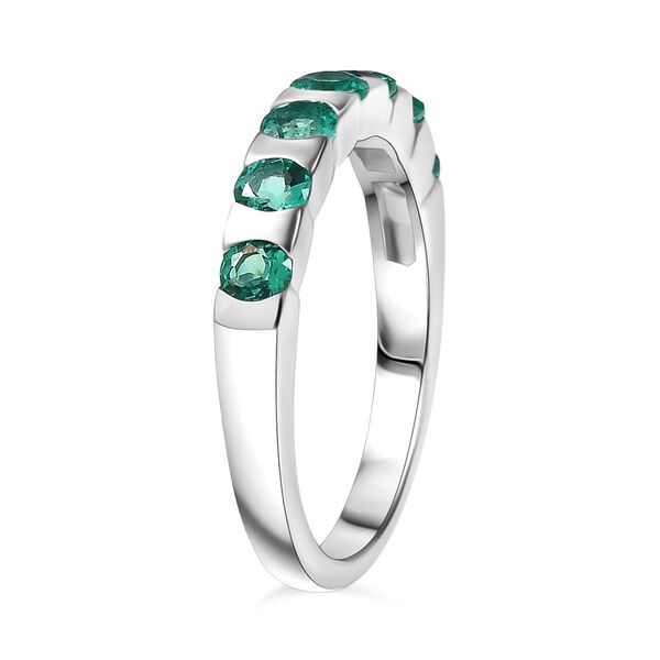 LUXURIANT AAA Labor kolumbianischer Smaragd Ring, 925 Silber rhodiniert - 0,83 ct. image number 4