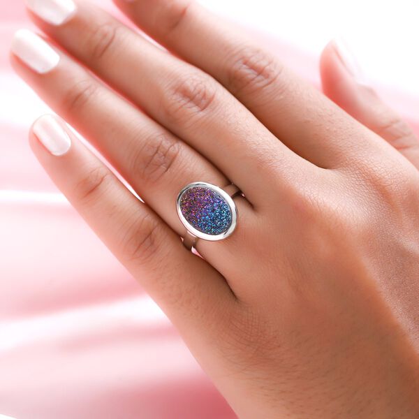 Regenbogen-Drusen Quarz Ring - 3,93 ct. image number 3