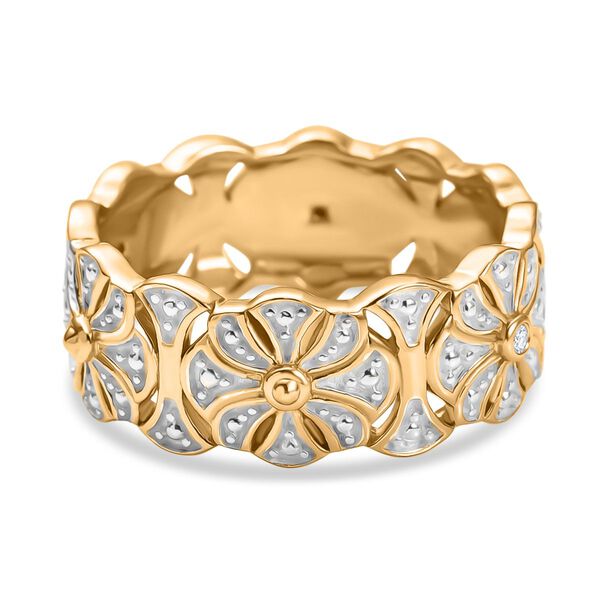 Wei&szlig;er Diamant Ring 925 Silber, vergoldet (Gr&ouml;&szlig;e 20.00)