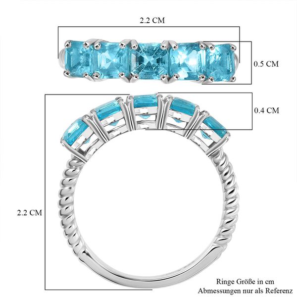 D&rsquo;joy AA Betroka Blauer Apatit Ring 925 Silber rhodiniert (Gr&ouml;&szlig;e 20.00) ca. 1,76 ct image number 7