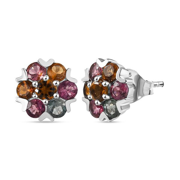 D'Joy Multi-Turmalin floraler Ring und Ohrringe image number 8