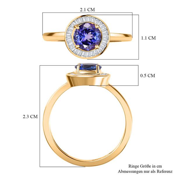 AAA Tansanit und Diamant Ring in 585 Gold - 1,13 ct. image number 5