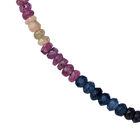 Mehrfarbige Saphir-Perlen-Halskette, 45 cm - 110 ct. image number 2