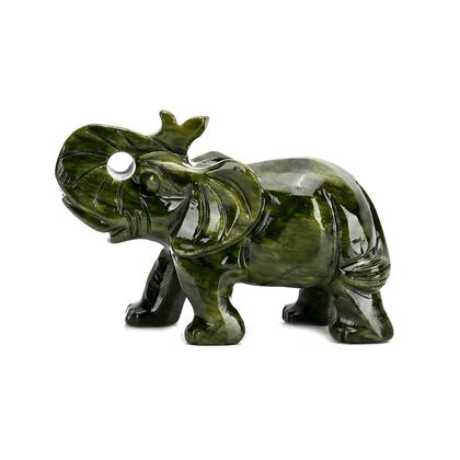 Handgefertigte Elefantenfigur aus Serpentin, ca. 12 x 5 x 8 cm