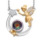 Nebula Quarz, Weiße Zirkon Halskette, ca. 45 cm, 925 Silber Rhodiniert und 750 Gelbgold Vermeil ca. 2.49 ct