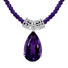 Afrikanischer Amethyst Schmuckset 925 Silber rhodiniert ca. 72,87 ct.