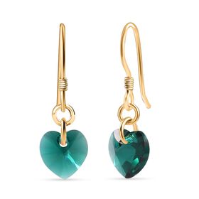 J Francis gefertigt mit SWAROVSKI- Smaragd Swarovski Kristall Herz Ohrringe
