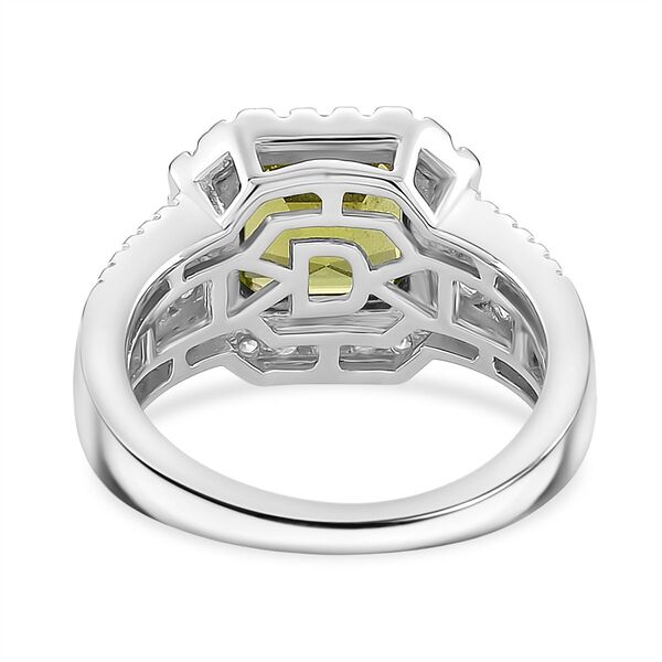 Djoy EXKLUSIVER ASSCHER SCHLIFF Premium Nat&uuml;rlicher Peridot Ring 925 Silber rhodiniert (Gr&ouml;&szlig;e 16.00) ca. 2.36 ct image number 4