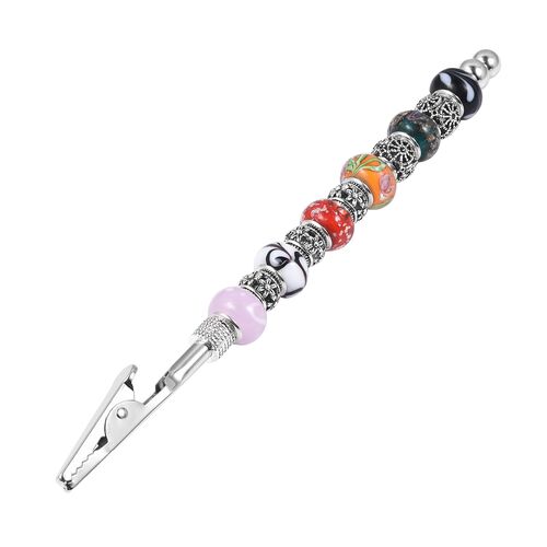 Alltagshelfer für Armbänder, mehrfarbig Murano Stil Glas, silberfarben image number 0