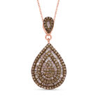 Natürlicher Champagner Diamant P Schmuckset 925 Silber Roségold Vermeil ca. 1.00 ct