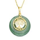 Grüner Aventurin-Anhänger mit Kette, Edelstahl Goldfarben ca. 40.00 ct