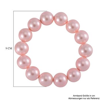 Rosa Muschelkernperle (15-17 mm) Armband flexibles (18.00-19.00 cm)