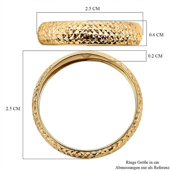 Strukturierter Goldring mit Diamantschliff-Muster in 585 Gold image number 6