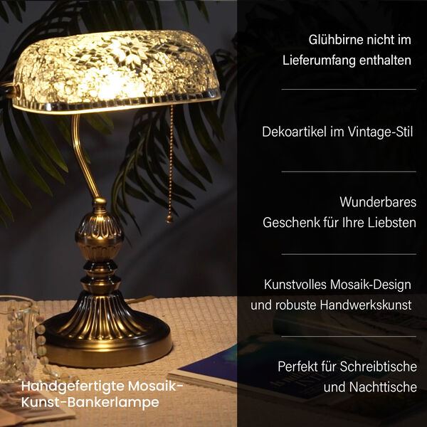 Mosaik Tischlampe, weiß image number 4