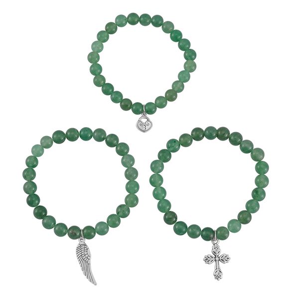 Grüner Aventurin Schmuckset  Legierung ca. 225.00 ct image number 0