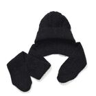 2 in 1: Gestrickte Schalmütze, Schwarz