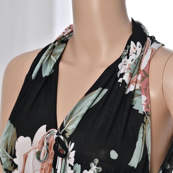 Maxikleid mit gesmokter Taille, Schwarz image number 4