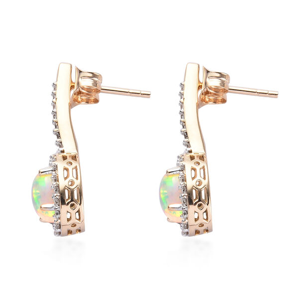 AAA nat&uuml;rlicher, &auml;thiopischer Opal und SI GH Diamant-Ohrh&auml;nger - 1,87 ct. image number 2