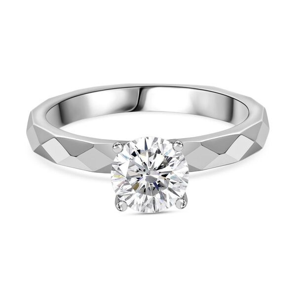 Moissanit Ring, 925 Silber platiniert - 0,90 ct. image number 0