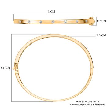 LUXURIANT SI-GH Labor Diamant 19cm Armreif, 925 Silber Gelbgold Vermeil - 0,25 ct.
